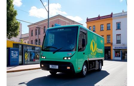 Camión de recolección de basura automatizado en las calles de Valparaíso